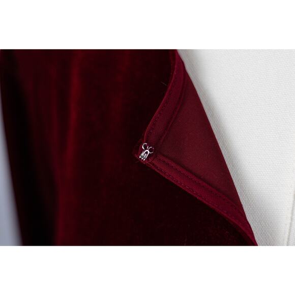 Lauren Ralph Lauren Size L Blouse Long Sleeves Velvet Burgundy - Picture 5 of 7